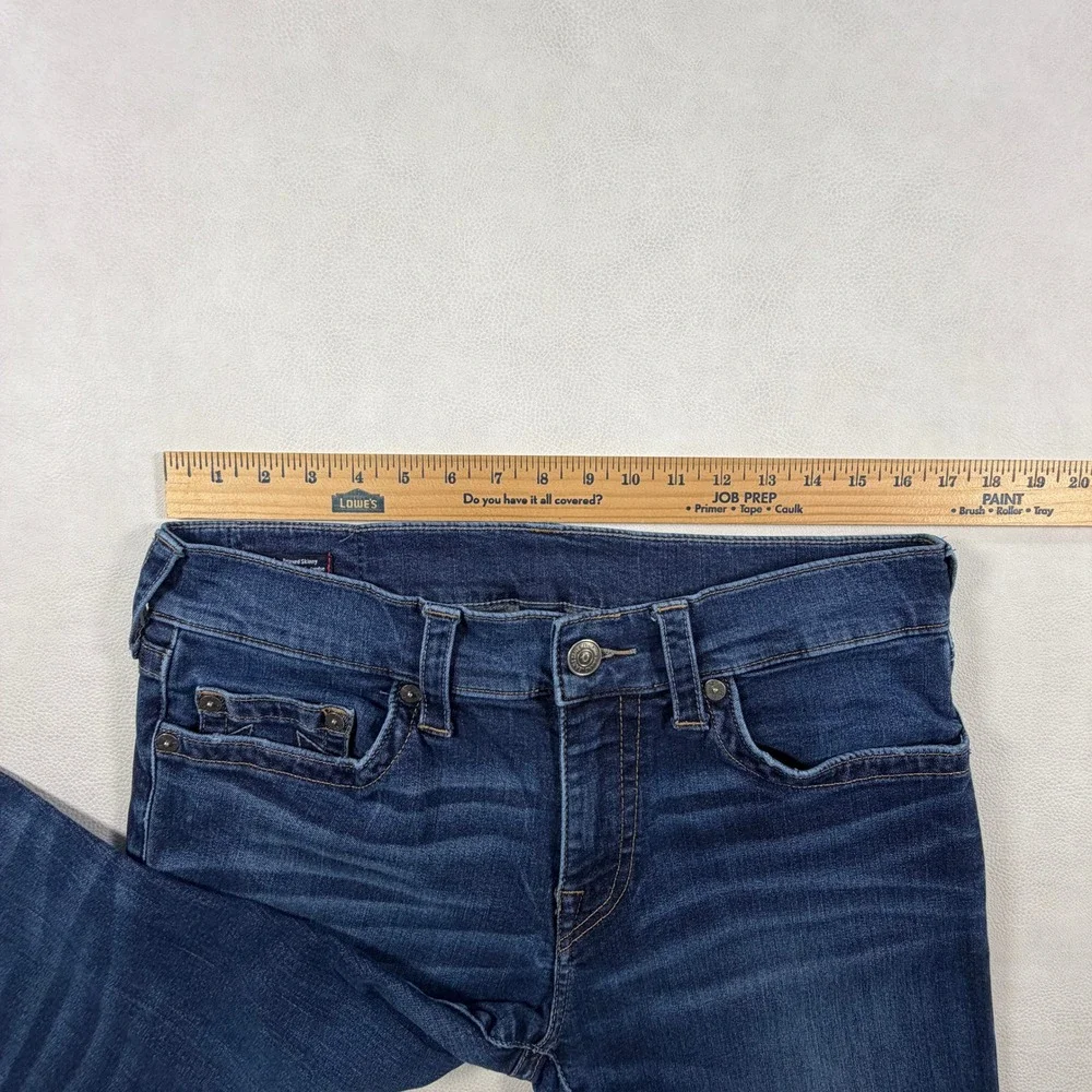 True Religion Rocco Relaxed Skinny Jeans Mens 33x32 Dark Wash Blue Stretch Denim